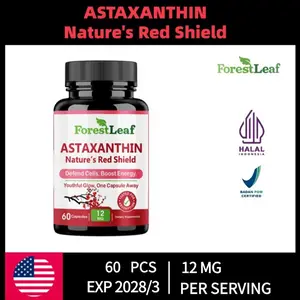 Astaxanthin 12mg – Antioksidan Merah Tua dari Alam – Mendukung Vitalitas Kulit & Sel – 60 Kapsul Lunak