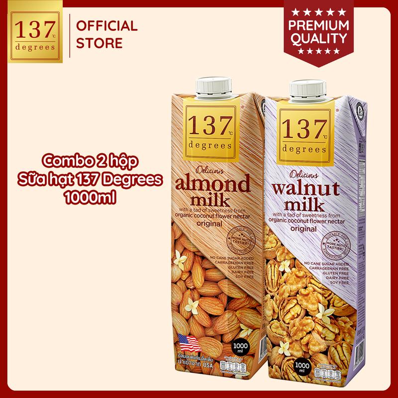 [COMBO 2 HỘP 1 LÍT] Sữa Hạt Nguyên Chất 137 Degrees Không Đường, Chính Hãng Nhập Khẩu Thái Lan Healthy Dinh Dưỡng