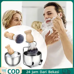 Sikat Cukur Barber Set Perlengkapan Cukur Pria untuk Kuas Cukur dan Mangkok Shaving