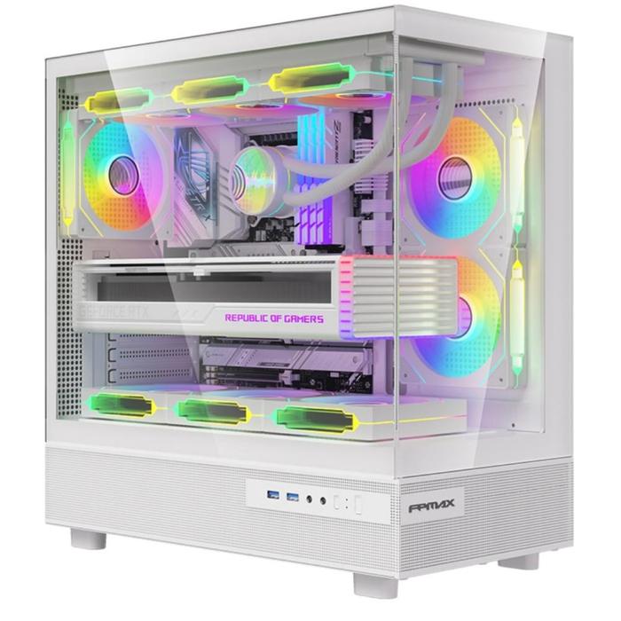 Gambar FPMAX Diamond Z8 - Modern Aesthetic Panoramic Tempered Glass Mid Tower ATX Gaming Case I - Black  dari Duta Mandiri Infokom Kota Administrasi Jakarta Pusat 5 Tokopedia