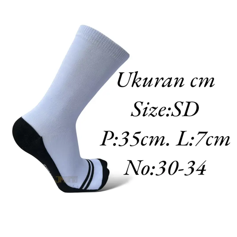 12 pasang kaos kaki anak sekolah putih telapak hitam panjang sebetis cocok untuk anak SD,SMP, dan SMA Seragam Fashion 1