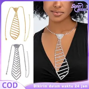 Kalung Berlian Gaya Dasi Choker Wanita Panjang Necklace Dasi Wanita Untuk Gaya Harian Dan Pesta