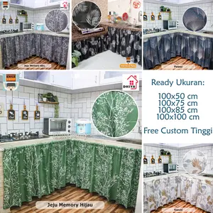 Gorden Kolong Dapur Aesthetic Motif Floral Shaby Bunga Daun - Mikrotex