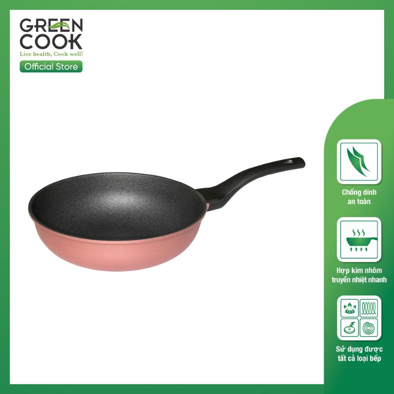 Chảo đúc vân đá đáy từ sâu lòng 30cm Green Cook GCP05-30IH