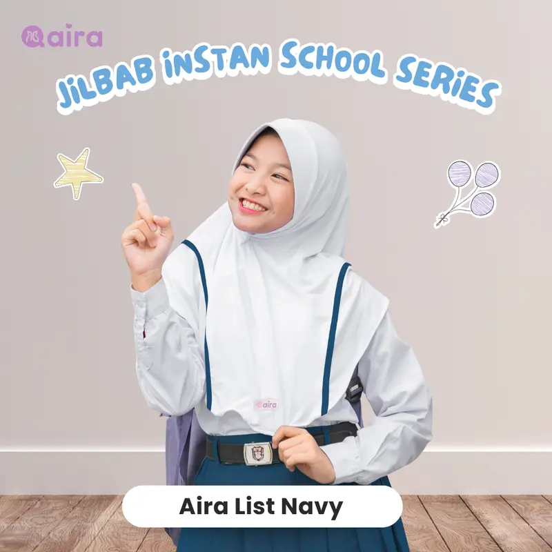 Qaira Jilbab Anak Sekolah Instan Jersey Back to School Series 6