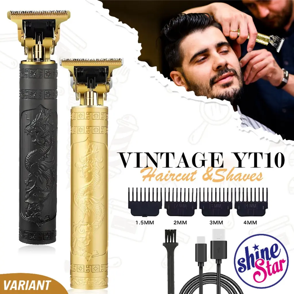 (COD) Alat Cukur Rambut Kumis Jenggot Profesional Hair Clipper VintageYT10 / Alat Cukur Elektrik Mesin Cukur Rambut Cas