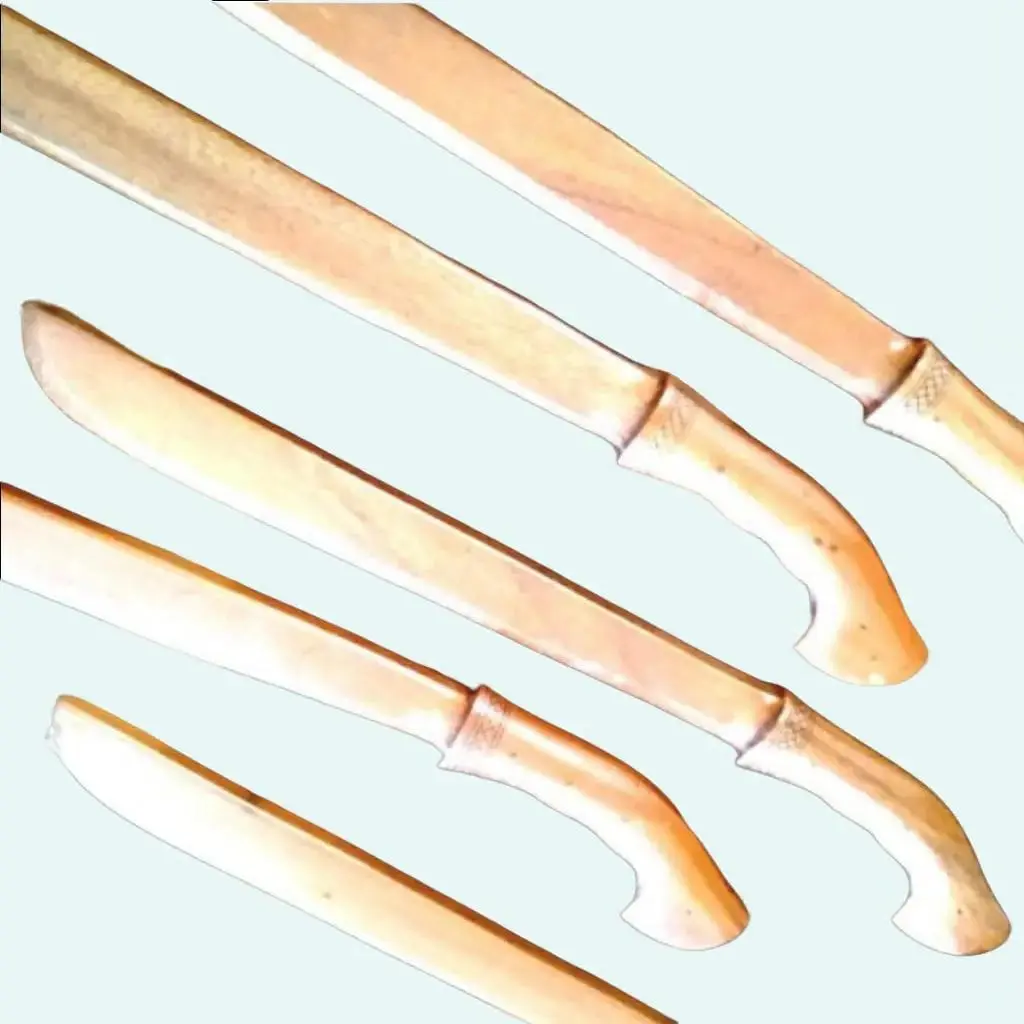 Kerajinan kayu DIY Glok Kayu Mainan Peragaan Latihan Silat Beladiri/Golok Kayu Jati/Golok Silat Kayu