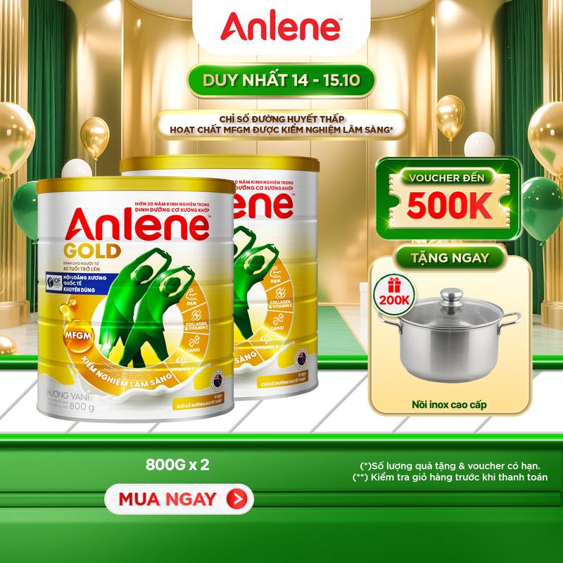 Combo 2 Sữa Bột Anlene Gold Hương Vani 800G