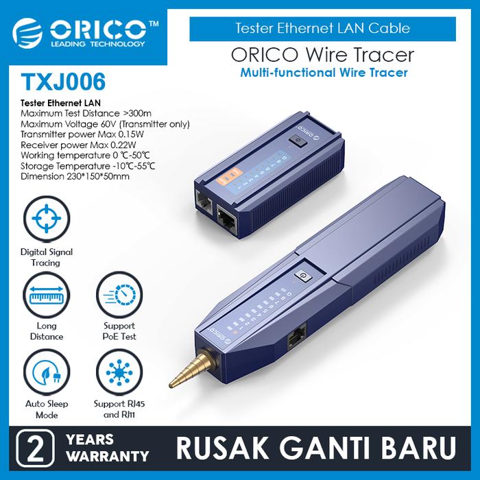 Gambar ORICO Multi-functional Wire Tracer Tester Ethernet LAN Cable - TXJ006 dari ORICO INDONESIA Official Shop Kota Administrasi Jakarta Utara Tokopedia