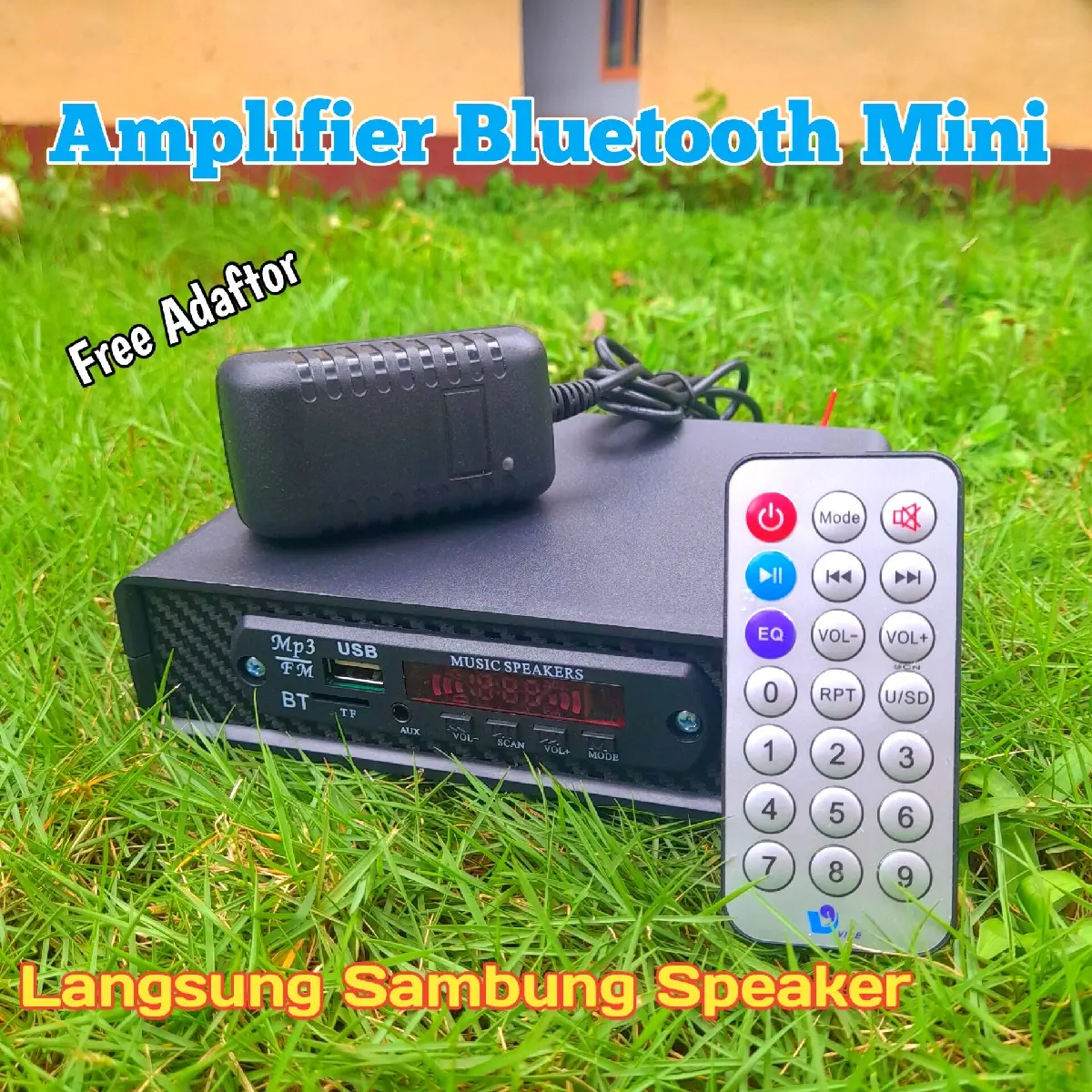 [BISA COD] Power Amplifier Bluetooth Mini FM Radio USB Memori Card 12Volt