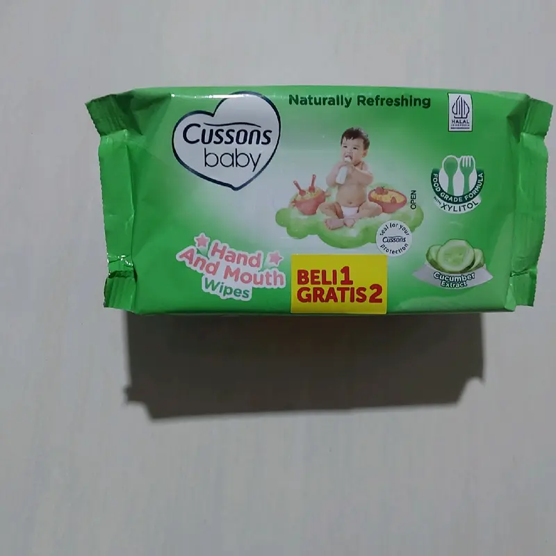 Paket Beli 1 Gratis 2 Tisu Basah Cussons Baby - Tissue Bayi, 45 Lembar - Wipes 6