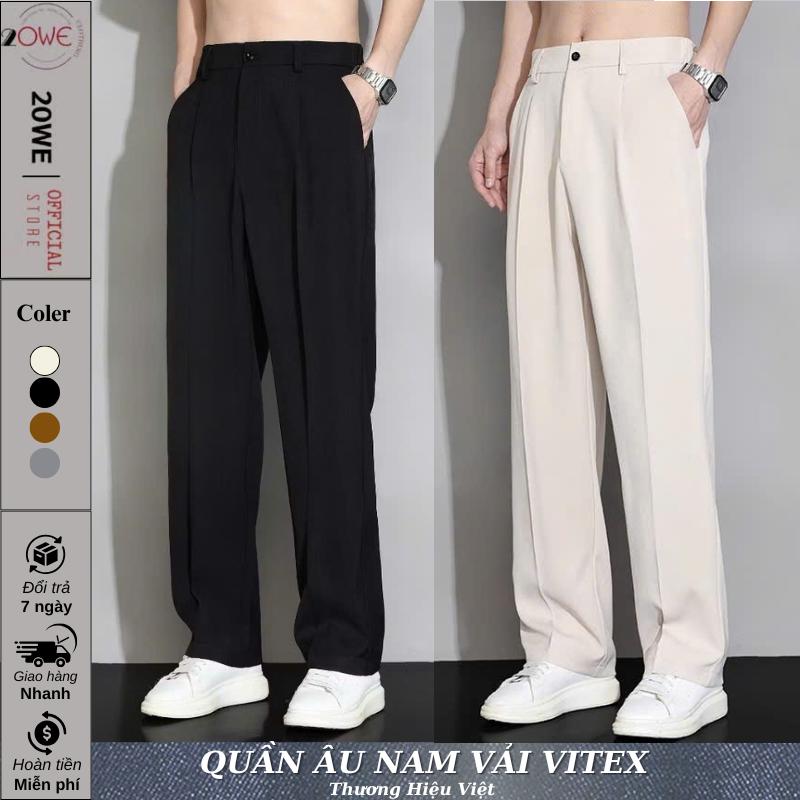   MỞ BÁN THÁNG 9  - Quần Âu Nam Ống Suông Điều Chỉnh Cạp Quần Tây Nam Ống Rộng Chất Vải Mềm Mịn Chống Nhăn Menwear 2025 