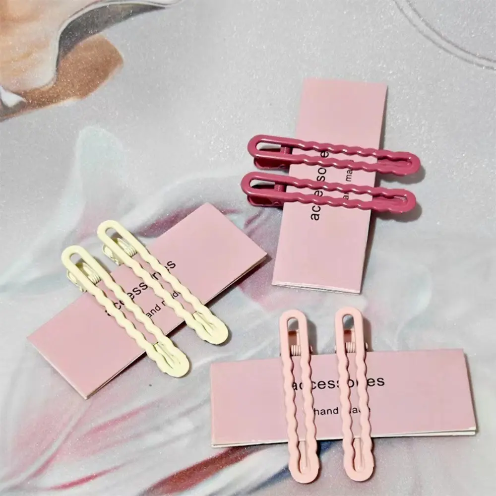volra Funny Alloy Candy-colored Cute Hairpin Solid Color Hair Accessories Hairpin with Wavy Side