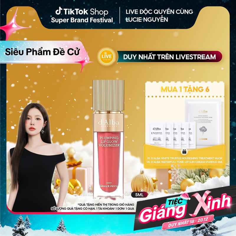 Live SBF Son Bóng Làm Đầy Môi d'Alba Plumping Lip Glow Mood Volumizer 5ml