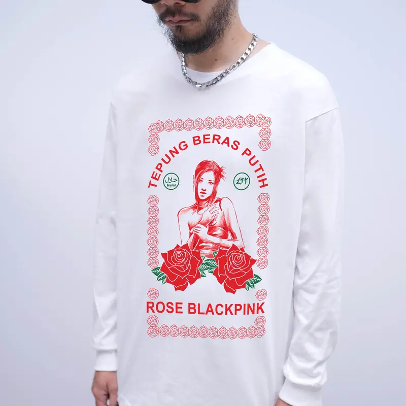 Zerotwentytwo Longsleeve Blackpink White | Kaos Lengan Panjang Blackpink Putih Pria Parodi Plesetan Lucu 1