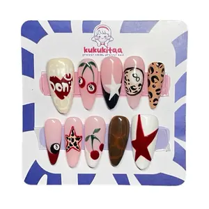 PRESS ON NAILS MURAH (Custom by dm) ONLY EASY DESAIN Polish Art Kuku TANPA 3D DAN AKSESORIS TAMBAHAN (HARAP CHAT TERLEBIH DAHULU UNTUK CUSTOM)