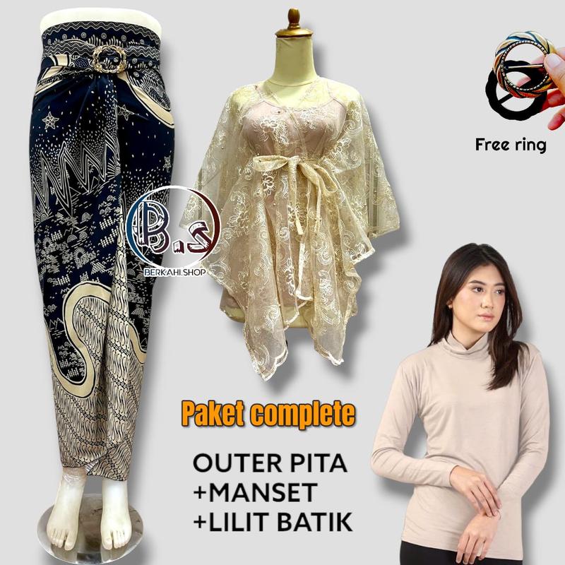 Outfit Atasan Fashion Satu Set Outer brokat cape Brokat Crop Kondangan Pesta Brokat seragam Bridesmaid Terbaru 2024-2025 9