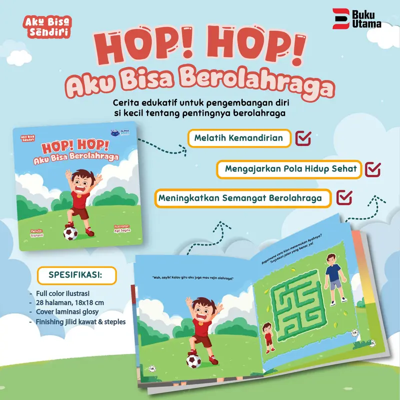 BUKU CERITA SERI AKU BISA SENDIRI (Edukasi Untuk Melatih Pengembangan Diri si Kecil) Full Color & Ilustration Soft Cover 2