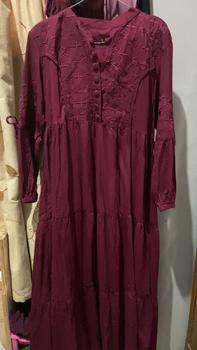 Product Review of Gamis Slavina Bordir Busui Kancing Muslim Wanita Simple Elegant Mayung Twill Nyaman Rempel Cantik from I** S**h 1