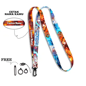 Lanyard Custom Nama Tali Gantungan Nametag Bisa Request Nama Anime Series  1,5 cm Printing 2 sisi