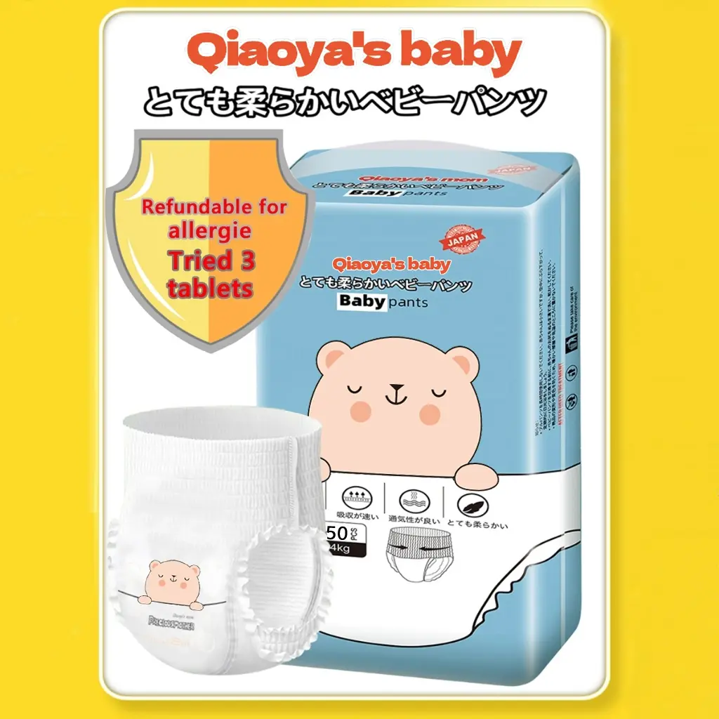 Qiaoya‘s baby Baby Diaper Sticker Ultra-Thin Breathable Newborn Children Swaddle Pull-Up Pants Japanese Baby Diapers Leak-proof S/M/L/XL/XXL/XXXL