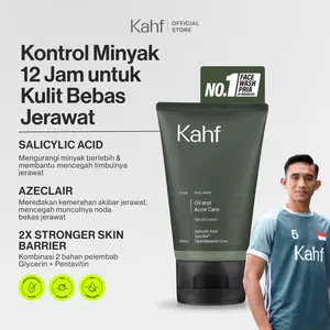 [AFFILIATOR CHOICE] Kahf Face Wash Oil and Acne Care 100 ml - Sabun Cuci Muka Pria untuk Membantu Lawan Jerawat dan Kontrol Minyak - Suitable for Daily Use