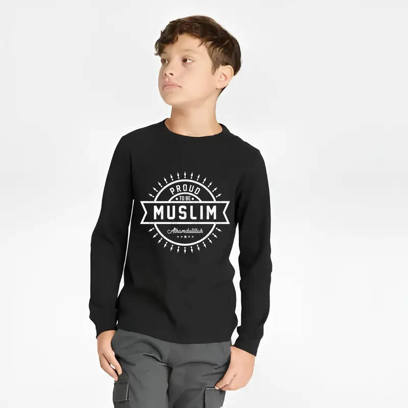Kaos Anak Santri Lengan panjang Motif Sablon Nyaman Katun Muslim Usia 1-15 Tahun Keren 1