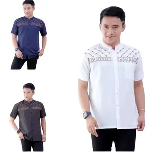 Baju koko bordir pria dewasa lengan pendek jasuke matt katun adem