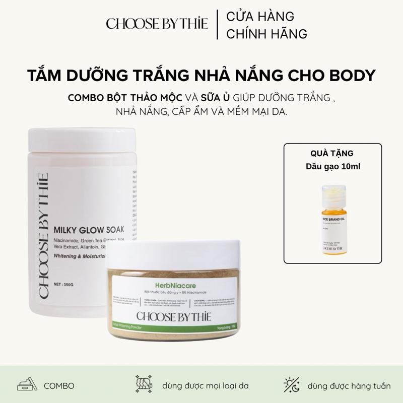 Combo Bột Tắm Và Sữa Ủ Trắng Giúp Tắm Trắng Body An Toàn Bật Tone Hiệu Quả