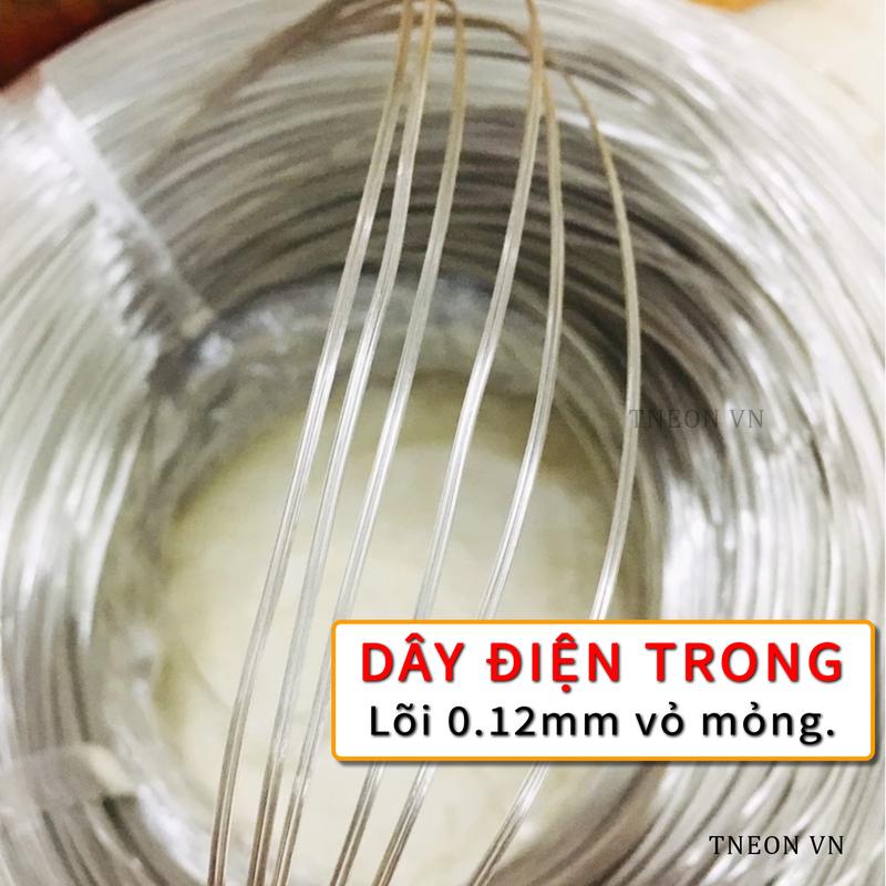 Dây điện 0.12mm Mỏng Vỏ, Trong suốt, Chuyên làm Led Neon, Gia công mối hàn…
