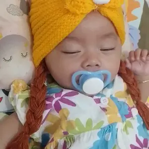 TURBAN PITA RAJUT BONEKA PAKE RAMBUT#TURBAN RAJUT BAYI LUCU#TURBAN RAJUT MURAH