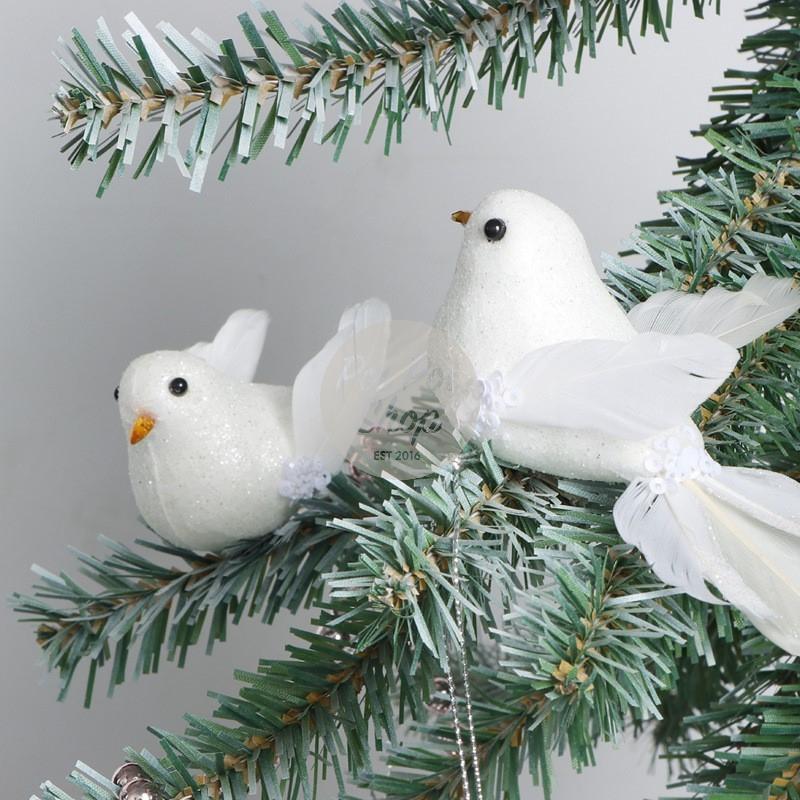 Ornamen Natal Burung Putih Isi 4 Hiasan Aksesoris Pohon Natal Christmas Tree Dekorasi Burung Merpati Hadiah Souvenir Gantungan Kualitas Terbaik Murah Grosir 0