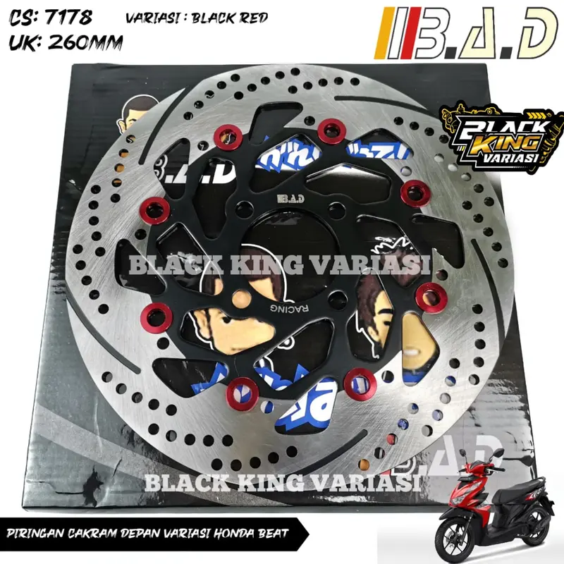 Piringan Cakram Depan 260MM Piringan Disc Cakram Beat Vario Genio Spacy Scoopy Plus Breket PNP Disc Brake Piringan Cakram 260MM 2