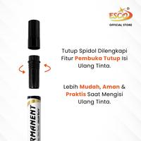 Gambar Esco Permanent Marker Waterproof - Spidol Permanent Quick Dry, Tinta Tebal, Refillable (ES-2008) - Hitam dari Esco Official Store Kota Administrasi Jakarta Utara 5 Tokopedia