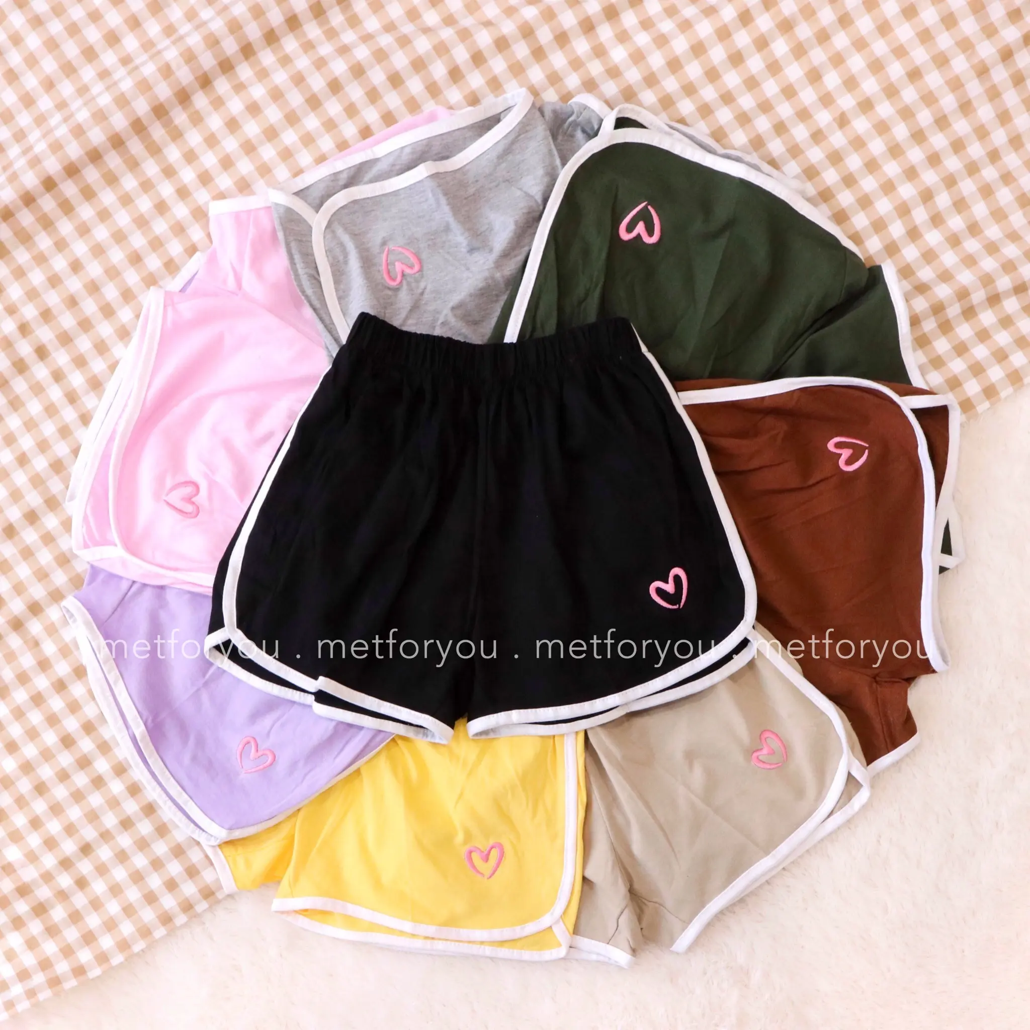 METFORYOU Celana Pendek Korea Wanita Santai Hotpants - LOVE (Bordir) - 8 WARNA