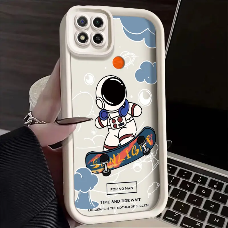 Casing Hp Xiaomi Redmi 9C Redmi 9C NFC Redmi 10A POCO C31 Case silikon anti drop astronot skateboard Casing ponsel HP imut kartun Softcase Kesing 1