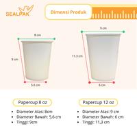 Gambar SEALPAK Paper Cup Kertas Tebal Food Grade | ISI 50 Pcs | 8oz 12oz | Polos - Tanpa Tutup, 12 oz dari SEALPAK Kota Administrasi Jakarta Pusat 4 Tokopedia