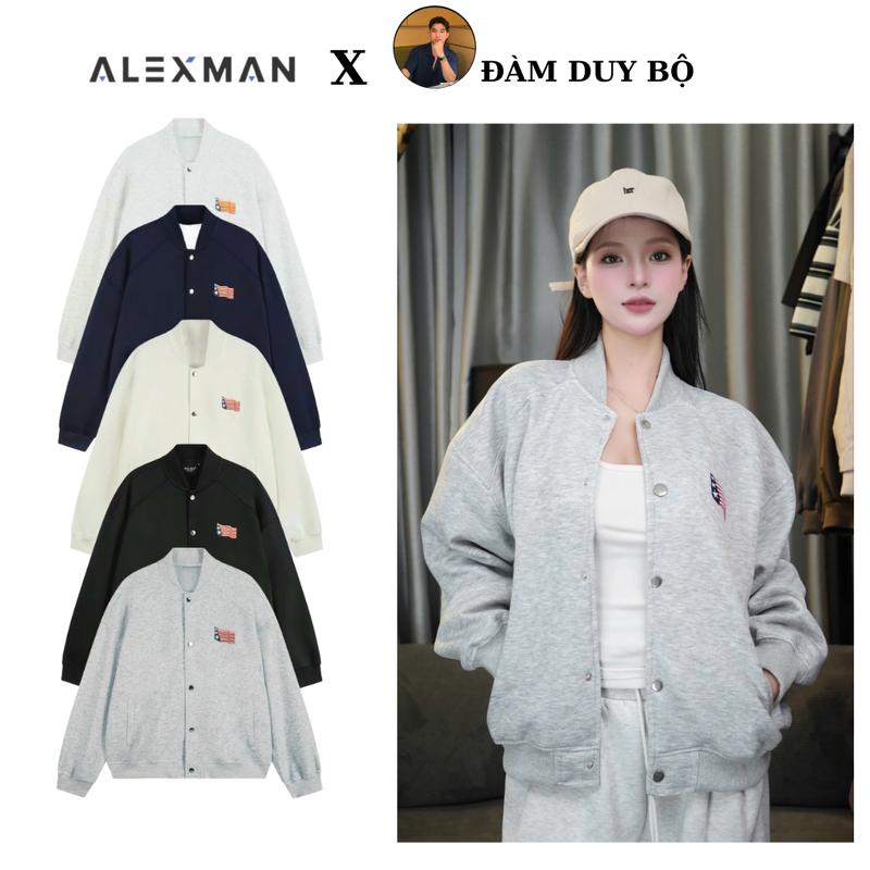 Độc quyền [ ALEXMAN x ĐÀM DUY BỘ ] Áo khoác Boomber A20 chất nỉ 2 DA COTTON ALEXMAN thêu cờ nam nữ cotton Unisex Local Brand Menswear