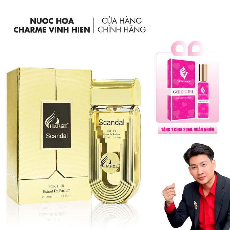  Nước Hoa Charme SCANDAL 100ml - Tặng 1 Chai 20ml - Cosmetic Xịt Thơm Women - H R V E 