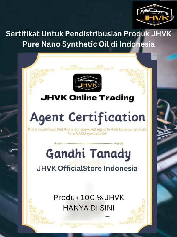 JHVK Pure Nano Synthetic Oil 600ml  ( original ) Paket 6 botol adiktif Oli mesin Diesel Gasoline mobil motor dan mesin2 lain nya Engine treatment additive 7