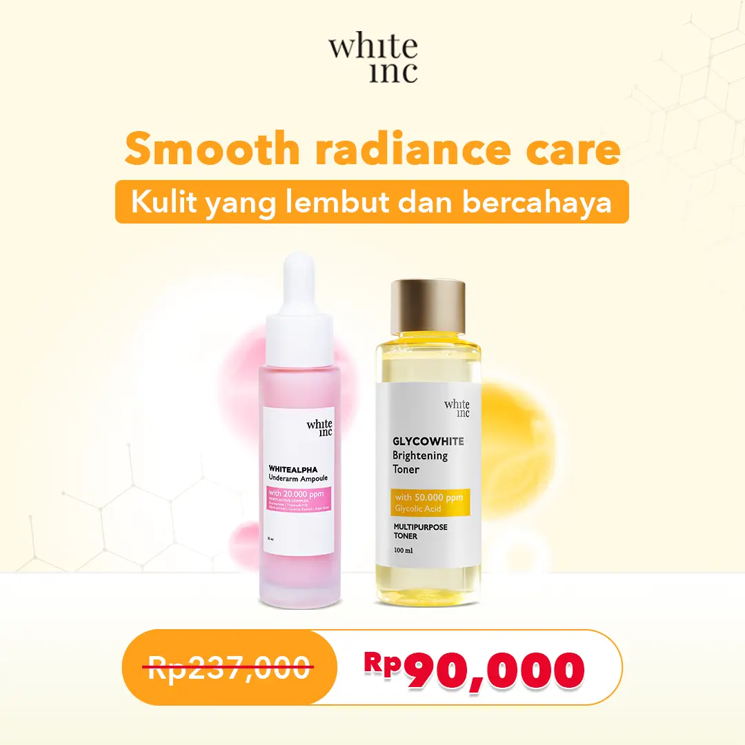 [BUNDLING] WHITE INC Glycowhite Brightening Toner & Whitealpha Underarm Ampoule | Combo Multifungsi untuk melembutkan dan mencerahkan warna kulit yang tidak merata