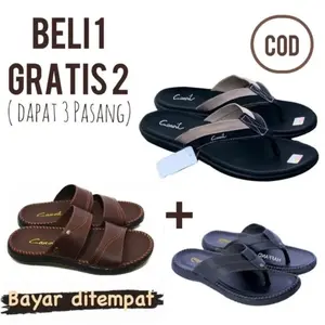 PROMO BUY 1 GET 3 B1G1 SANDAL JEPIT KULIT Pria Sendal