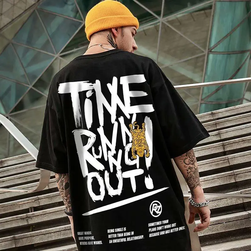 For Men Graphic Print Fashion hip-hop  men's oversized loose short-sleeved T-shirt(cod) Katun Hitam Casual Soft Art Fit Pria Kaos Printing Dark Distro Pendek Polos Aesthetic Navy Combed