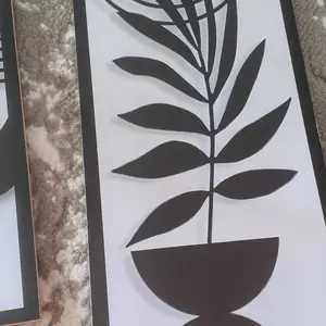 HIASAN DINDING DAUN BUNGA MODERN MONOCHROME 15X30CM WALLDECOR AESTHETIC PAJANGAN DEKORASI RUMAH