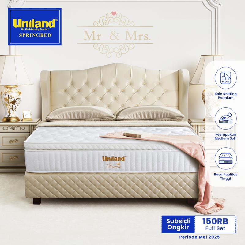 Uniland Springbed Rivera Pillowtop Tiffany Full Set Kasur Spring Bed 1