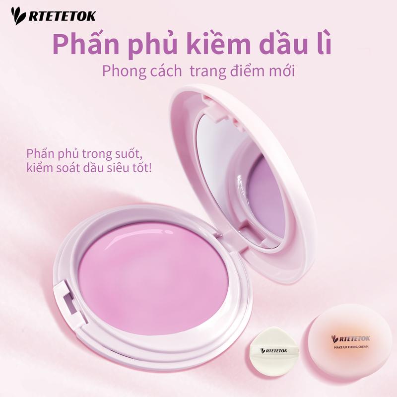 Phấn phủ kiềm dầu RTETETOK Matte, chống mồ hôi và chống nước, thu nhỏ lỗ chân lông, kiểm soát dầu lâu trôi, không chứa bột và kết cấu mềm mượt, dành cho bé gái,7g