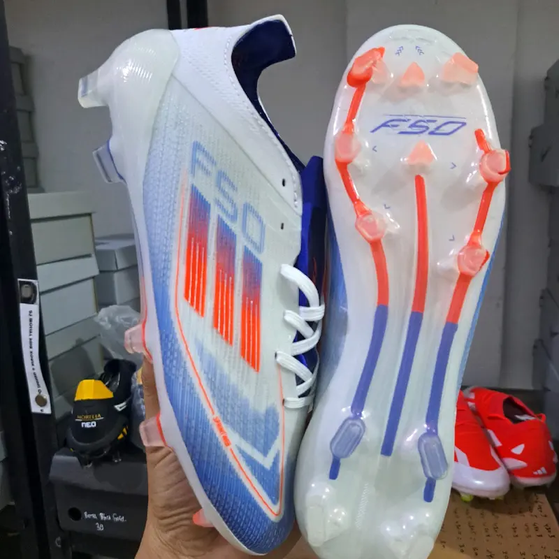 Sepatu Bola F50 White Blue Orens FG 0