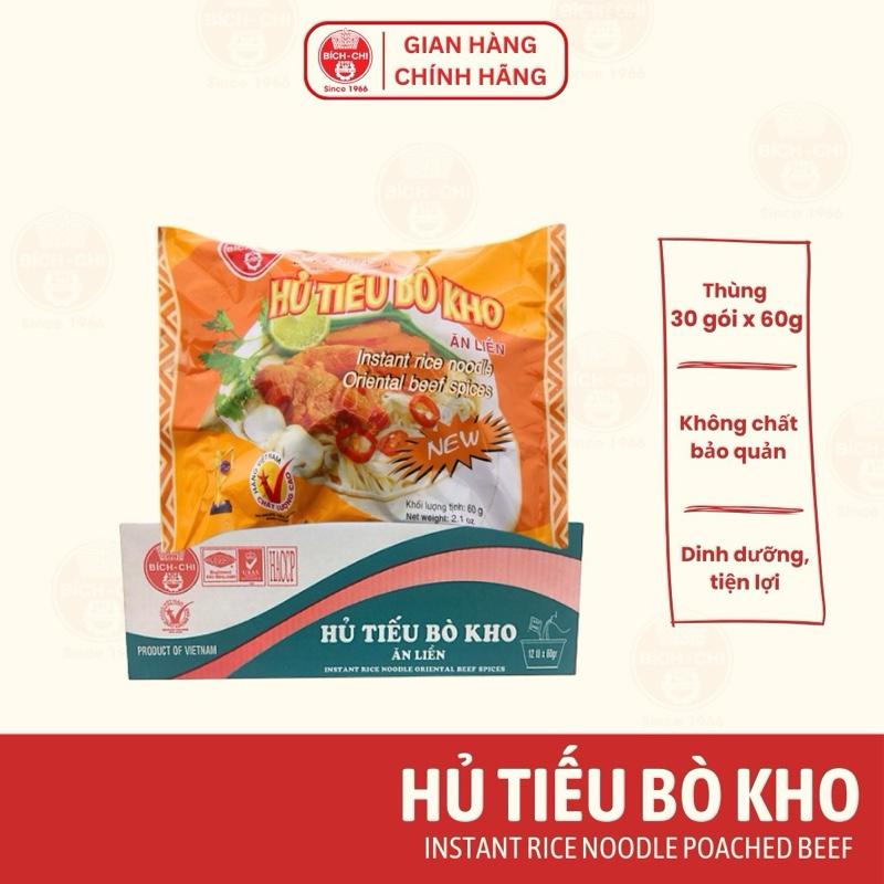 Thùng 30 Gói Phở/Hủ Tiếu Bò Kho Ăn Liền Bích Chi - Thơm Ngon, Tiện Lợi - Gói 60g