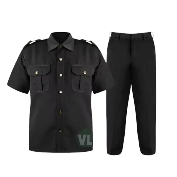 Setelan Safari Hitam Baju dan Celana Lengan Pendek/Lengan Panjang Pria Kerja Safety - Baju Seragam Safari Hitam Satpam - Katun, Wearpack, Coklat 3