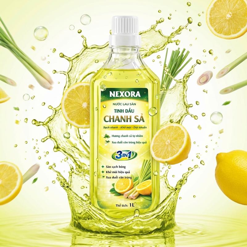 Nước Lau Sàn Chanh Sả 1L Lau sạch – thơm mát cả nhà!